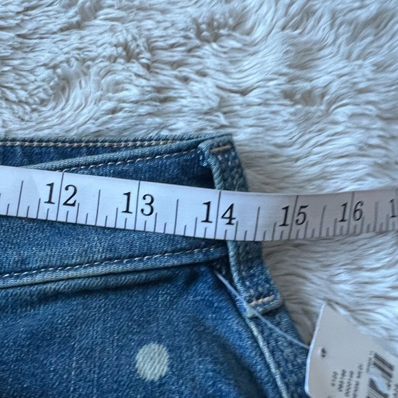 Anthropologie Dark Blue Splatter Wide Leg Jeans - Picture 4 of 5